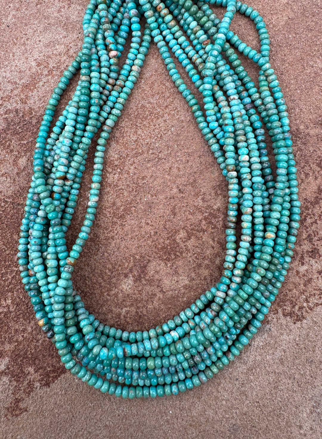 Hubei Turquoise (China) 3mm Rondelle Bead Strand 16 inch