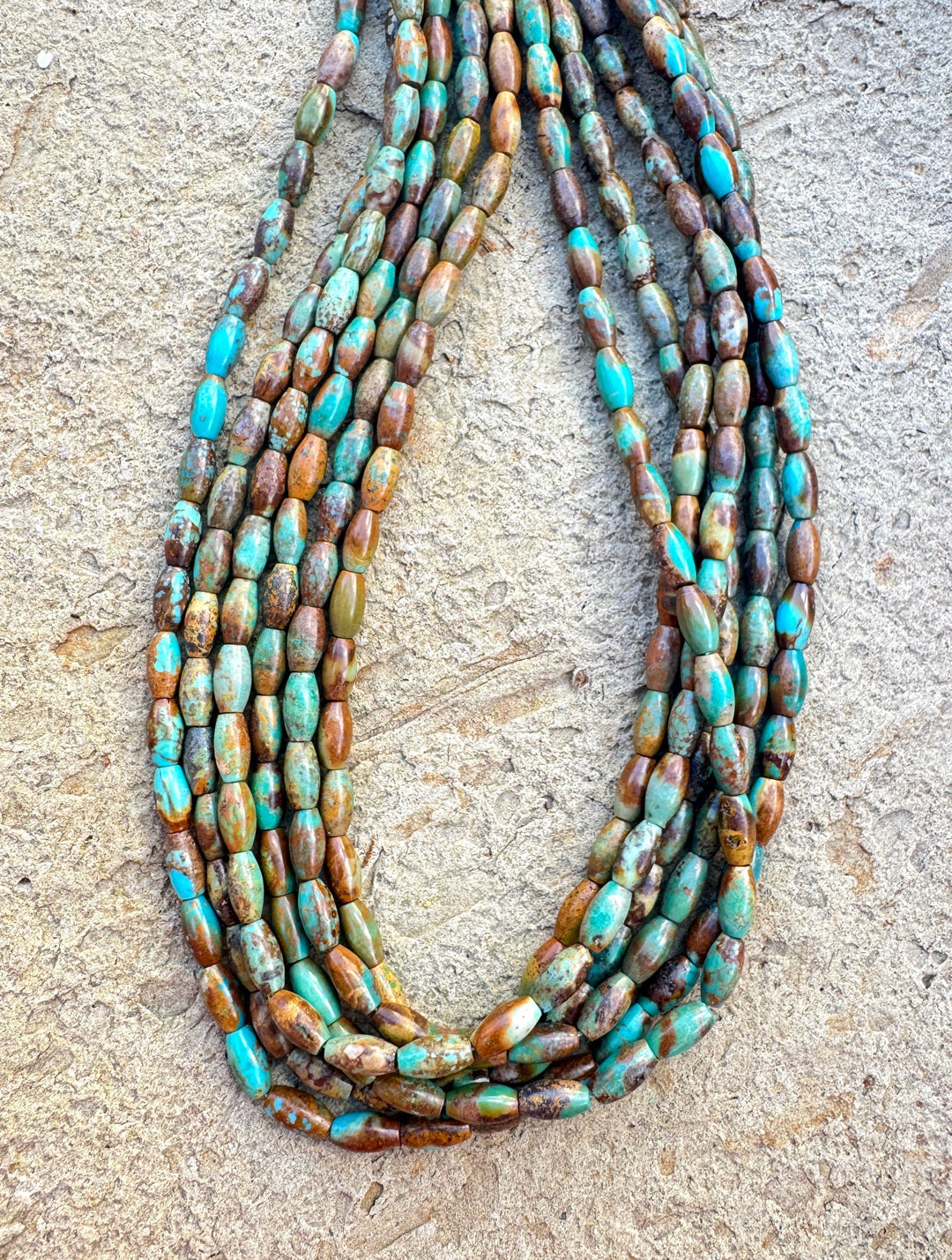 Hubei Turquoise (China) 4x7mm Rice Shaped Beads 16 inch