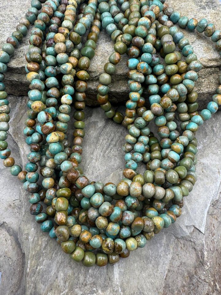 Hubei Turquoise (China) 5-6mm Rounded Nugget Beads 16 inch