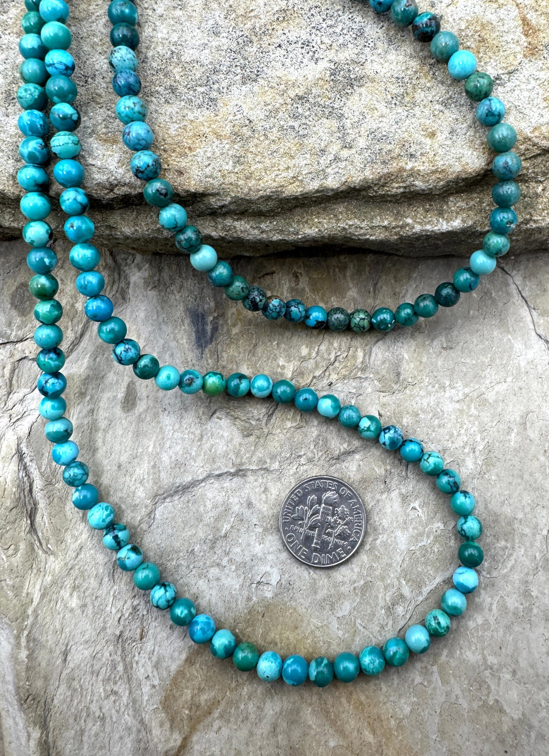 Hubei Turquoise (China) 5mm Round Beadsi 16 Inch Strand