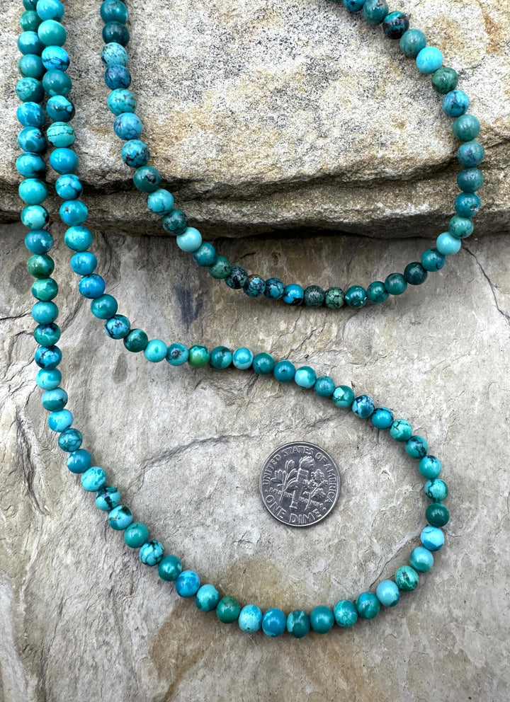 Hubei Turquoise (China) 5mm Round Beadsi 16 Inch Strand