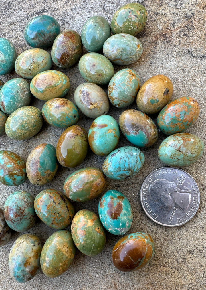 Hubei Turquoise (China) Big Chunky 14x18mm Oval Beads