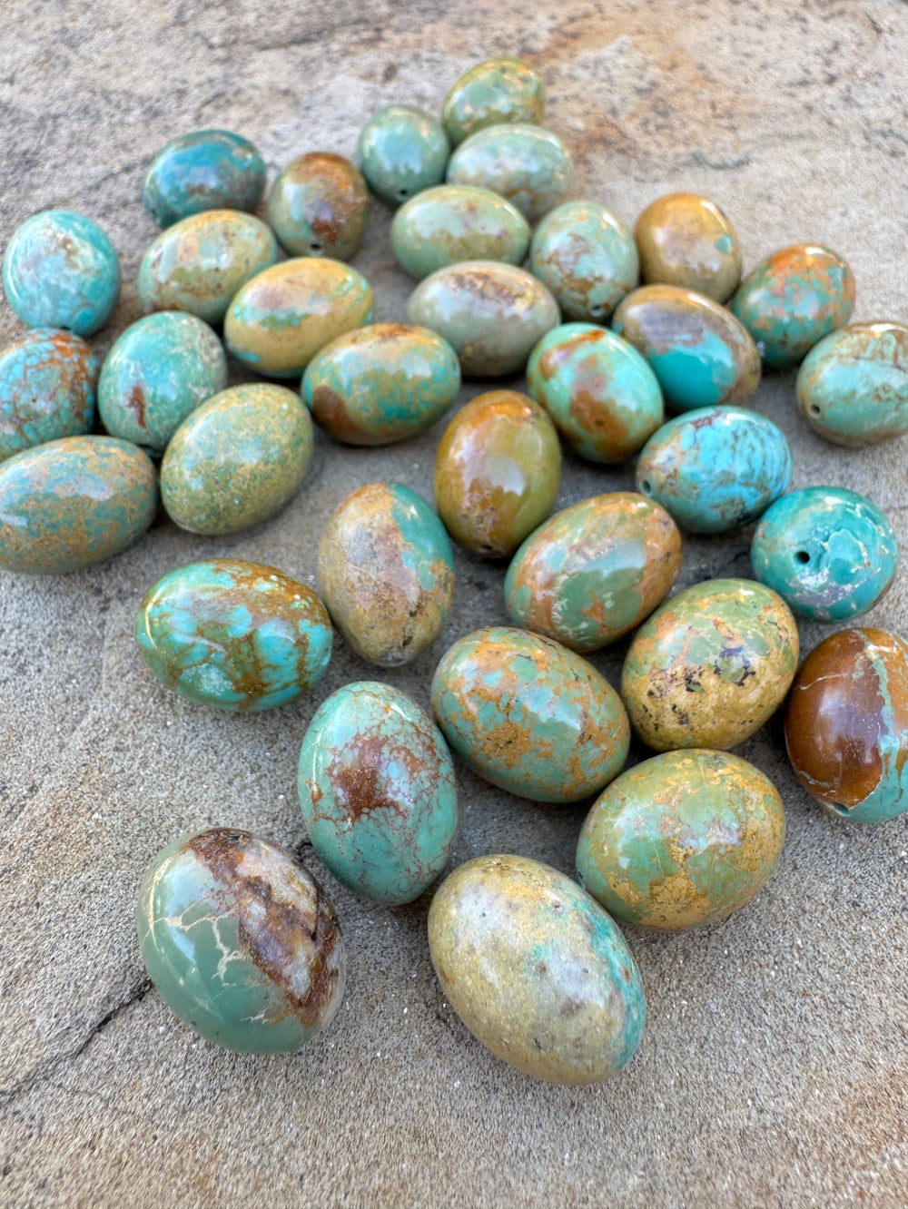 Hubei Turquoise (China) Big Chunky 14x18mm Oval Beads