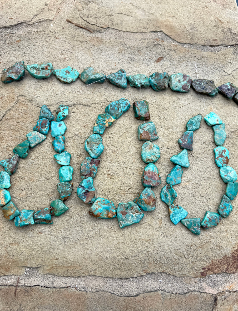 Hubei Turquoise (China) Extra Large Flat Nugget Beads