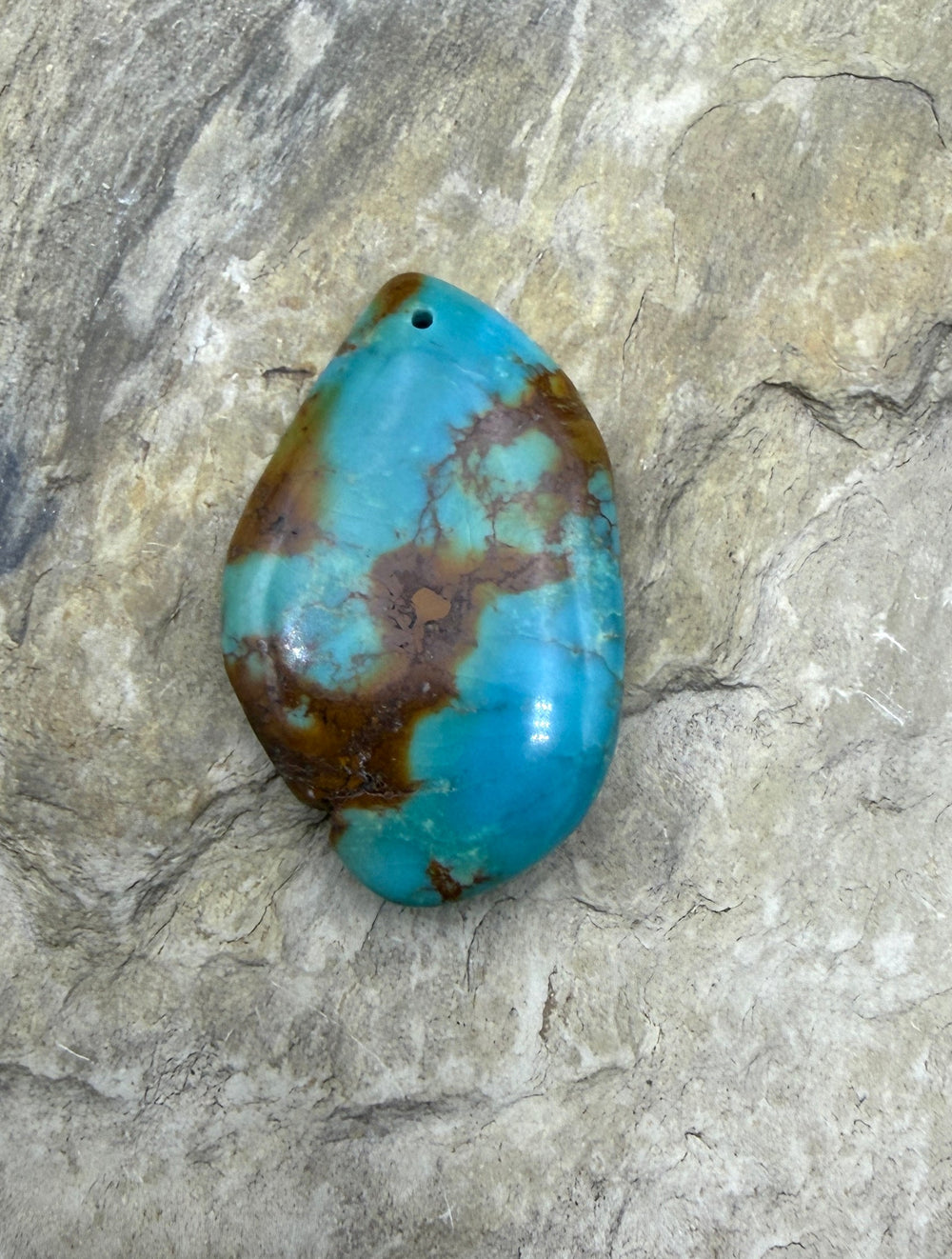 Hubei Turquoise (China) Focal Bead Pendant 22x36mm