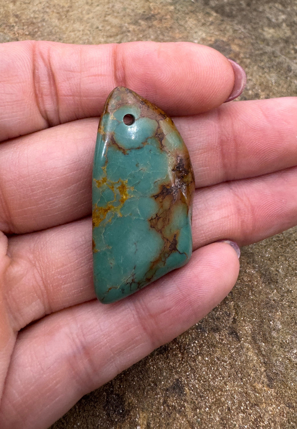 Hubei Turquoise (China) Focal Bead Pendant Large Hole