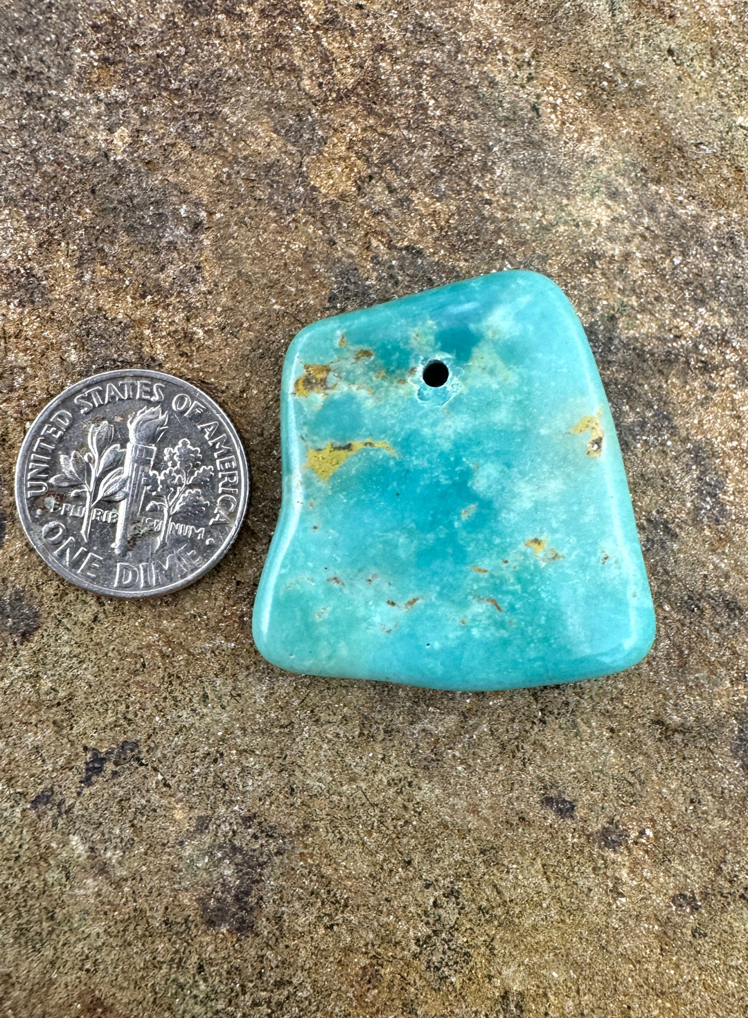 Hubei Turquoise (China) Focal Bead Pendant Large Hole