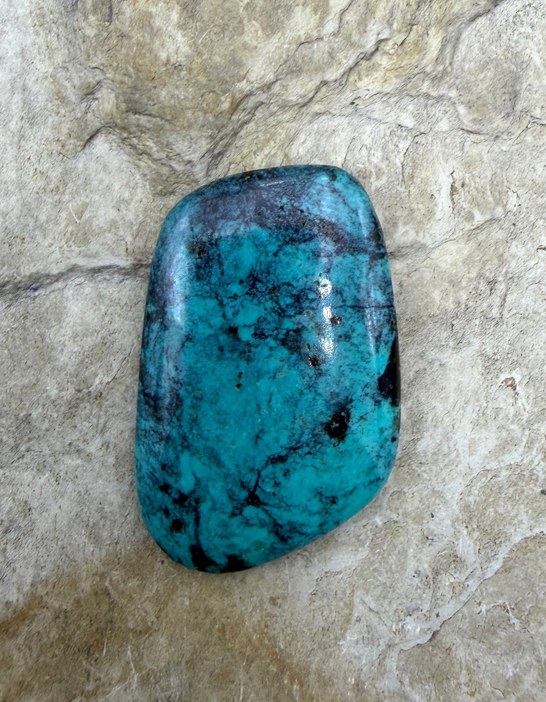 Hubei Turquoise (China) Freeform Cabochon 24x38mm