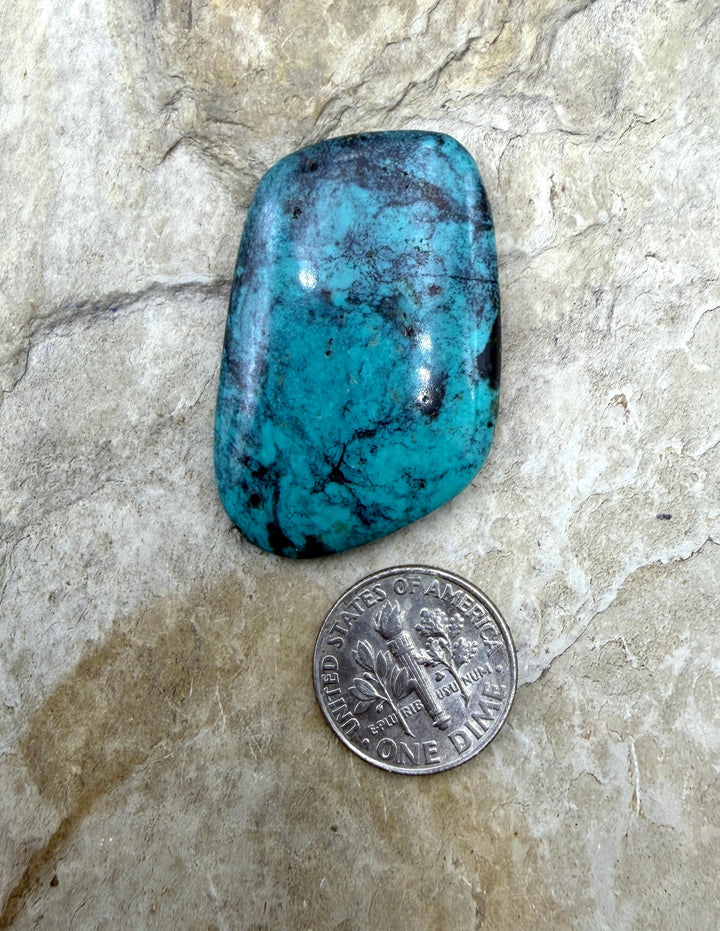 Hubei Turquoise (China) Freeform Cabochon 24x38mm