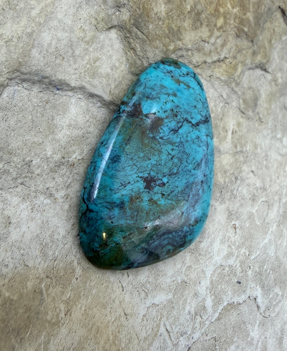 Hubei Turquoise (China) Freeform Cabochon 24x40mm