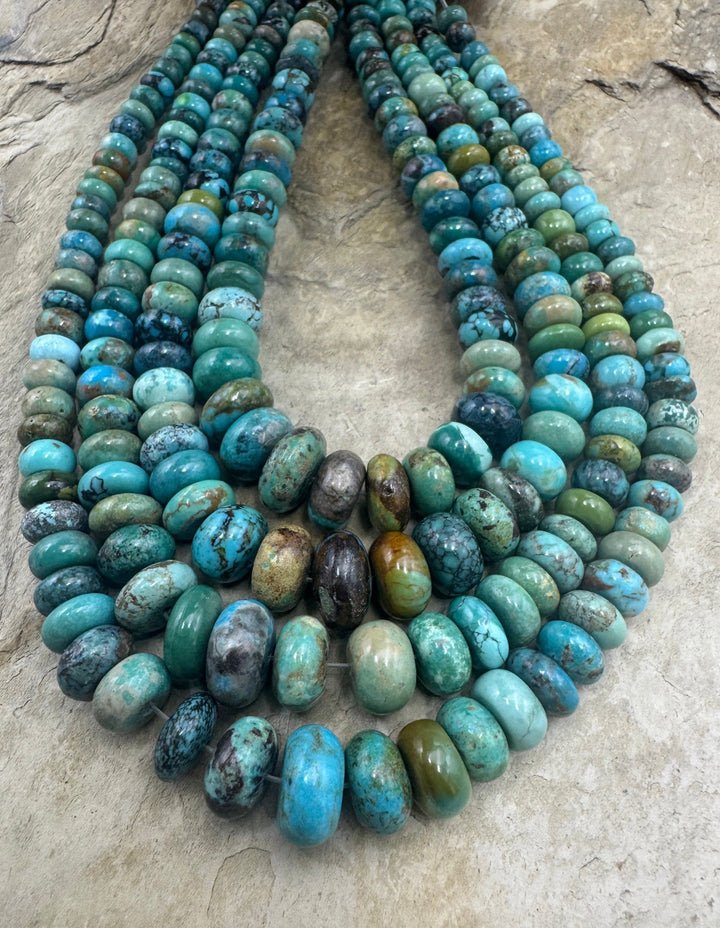 Hubei Turquoise (China) Graduated 4-10mm Rondelle Beads 16