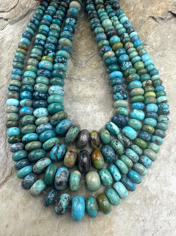 Hubei Turquoise (China) Graduated 4-10mm Rondelle Beads 16