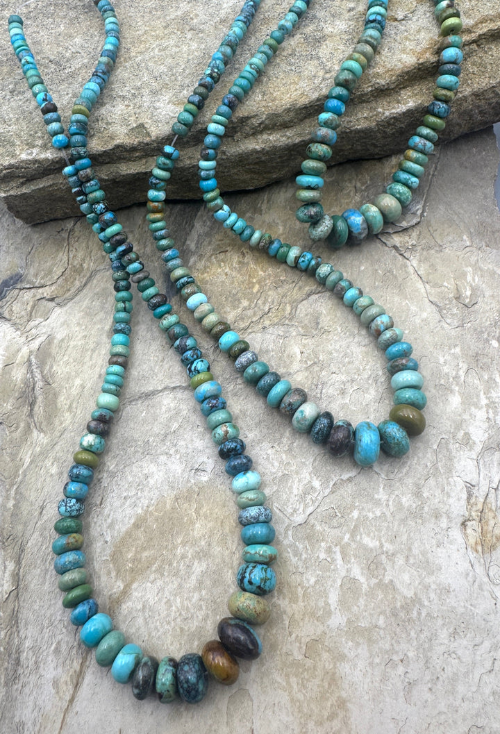 Hubei Turquoise (China) Graduated 4-10mm Rondelle Beads 16