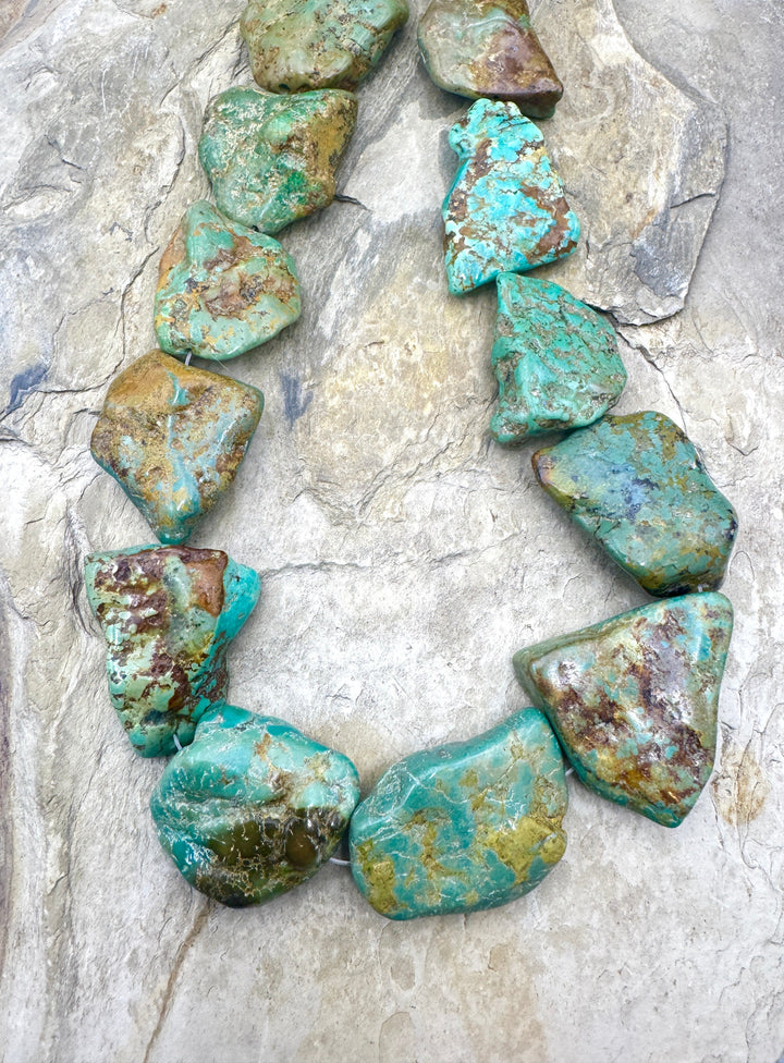 Hubei Turquoise (China) HUGE 25-45mm Flat Freeform Bead