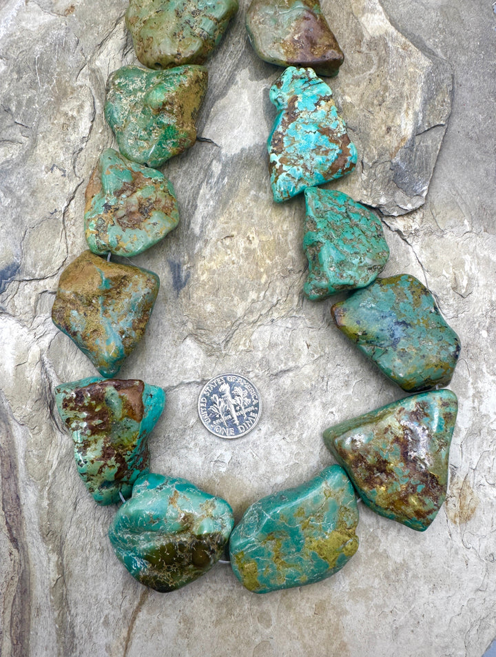 Hubei Turquoise (China) HUGE 25-45mm Flat Freeform Bead
