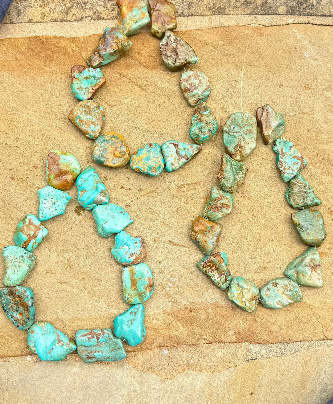 Hubei Turquoise (China) HUGE 25-45mm Flat Freeform Bead