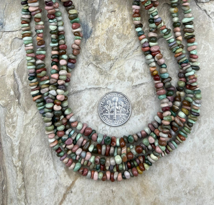 Imperial Jasper (Mexico) Nugget Beads 3-5mm One 18 Inch