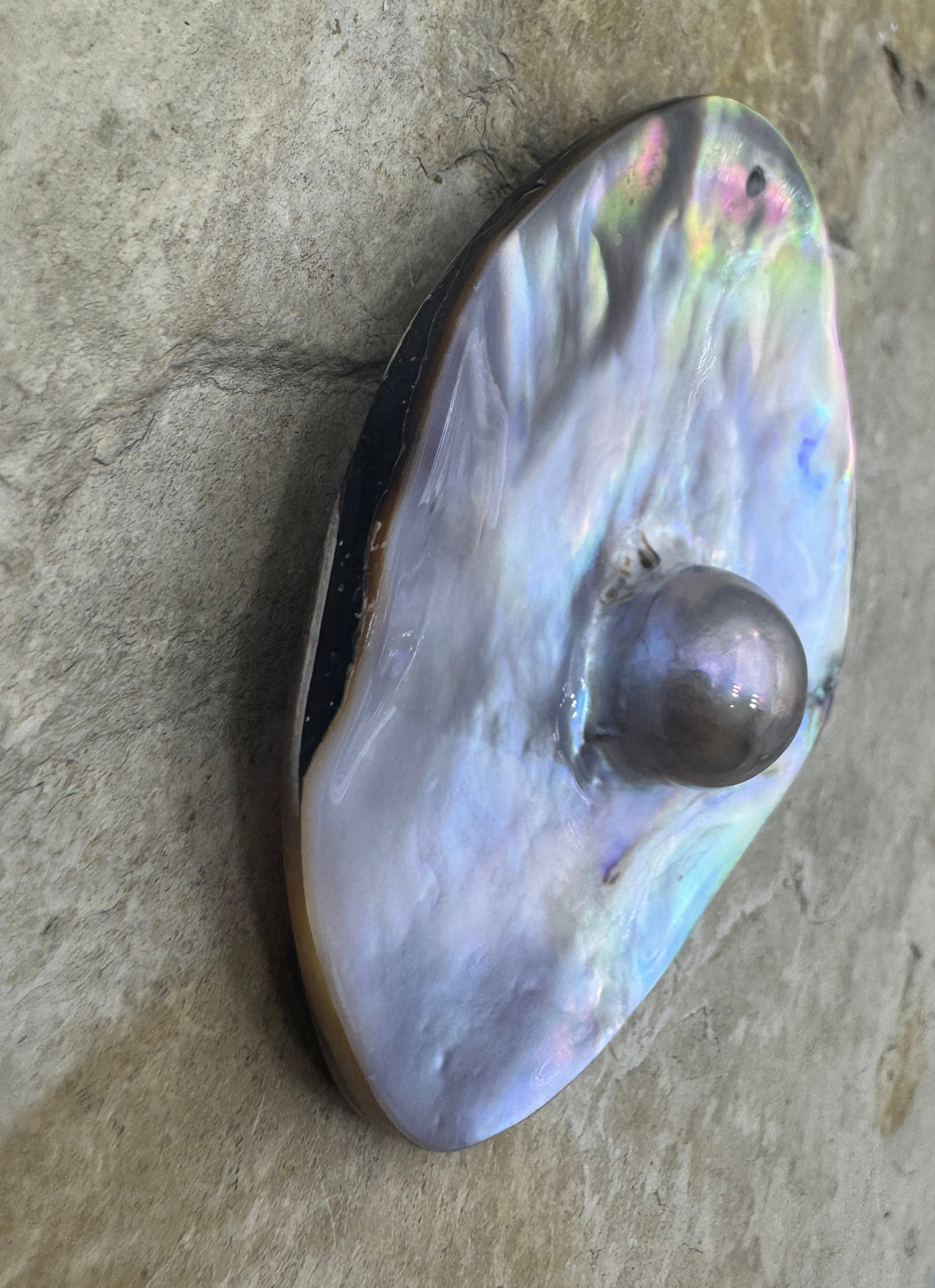 Iridescent Mabe Blister Pearl BIG Focal Pendant Bead Large