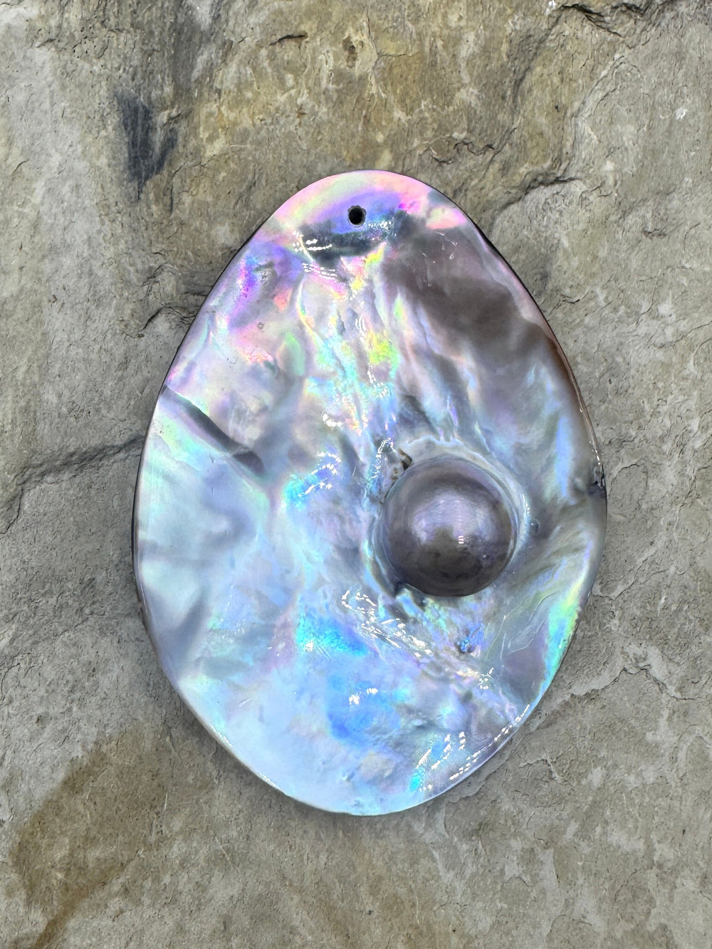Iridescent Mabe Blister Pearl BIG Focal Pendant Bead Large