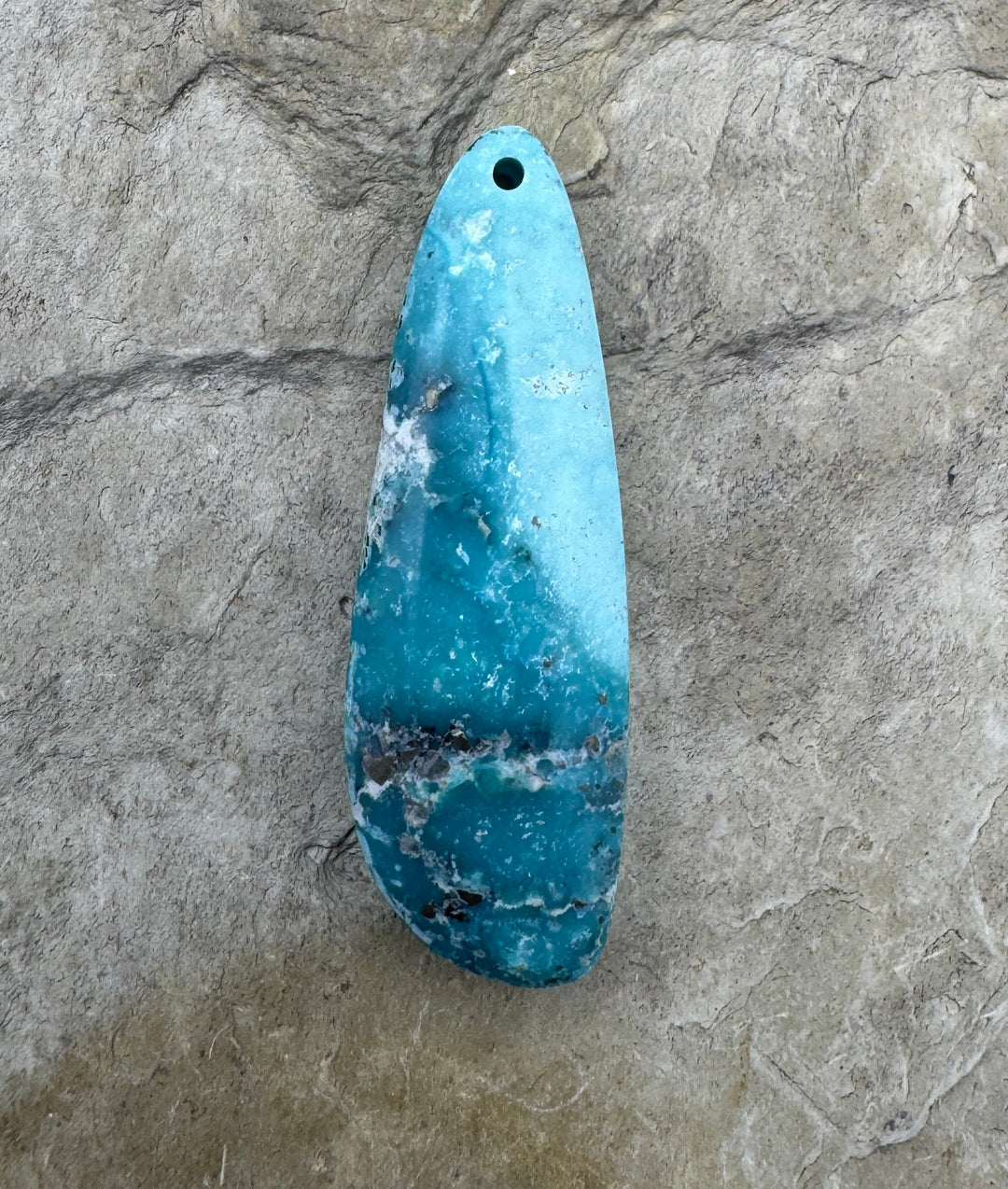 Ithaca Peak Turquoise (Arizona) Focal Pendant Bead 12x37mm