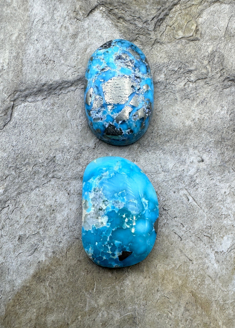 Ithaca Peak Turquoise (Arizona) Lot of 2 Cabs 13x19mm