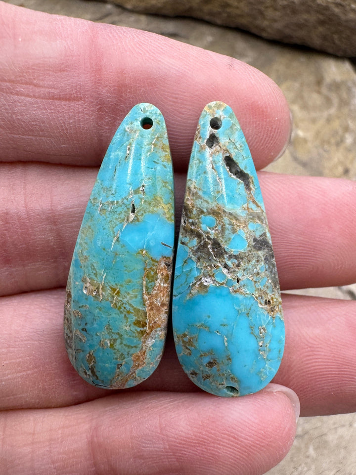 Ithaca Peak Turquoise (Arizona) Matching Earring Bead Slab