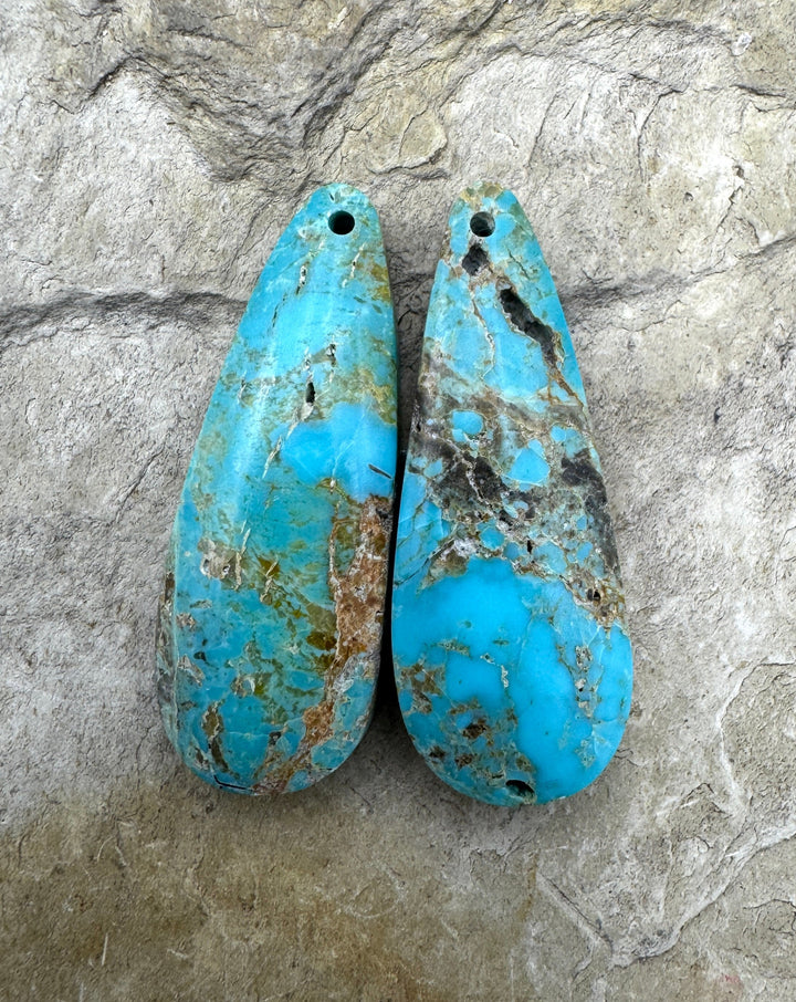 Ithaca Peak Turquoise (Arizona) Matching Earring Bead Slab