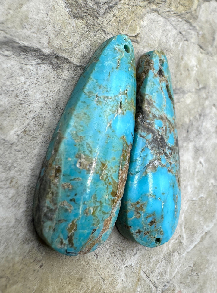 Ithaca Peak Turquoise (Arizona) Matching Earring Bead Slab