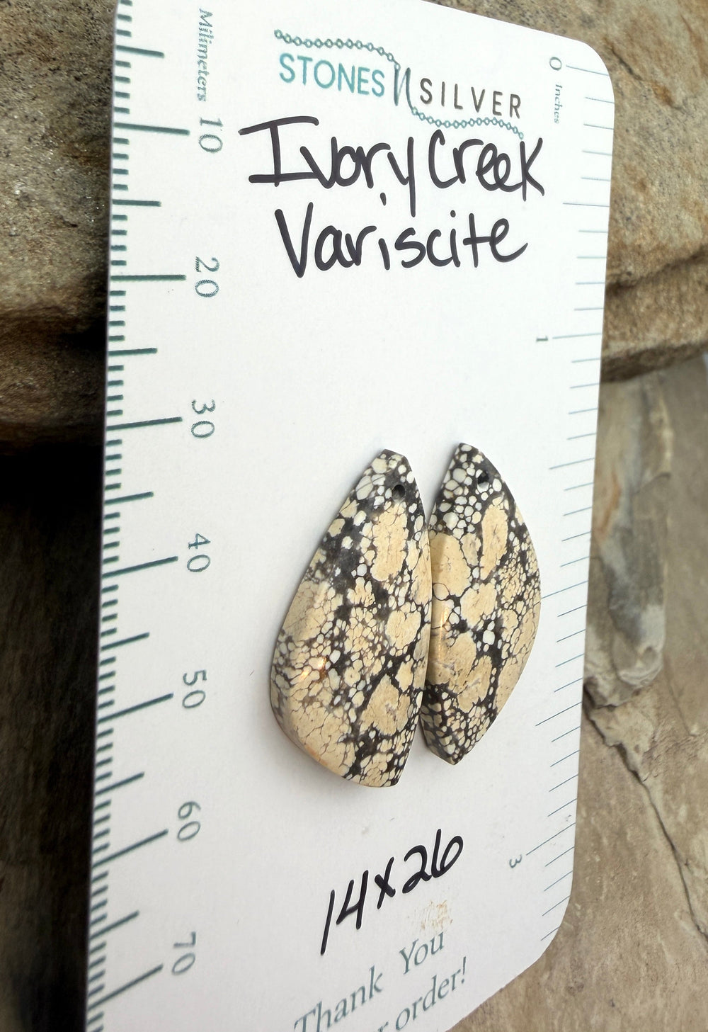 Ivory Creek Variscite (Kazakhstan) Matching Earring Slab