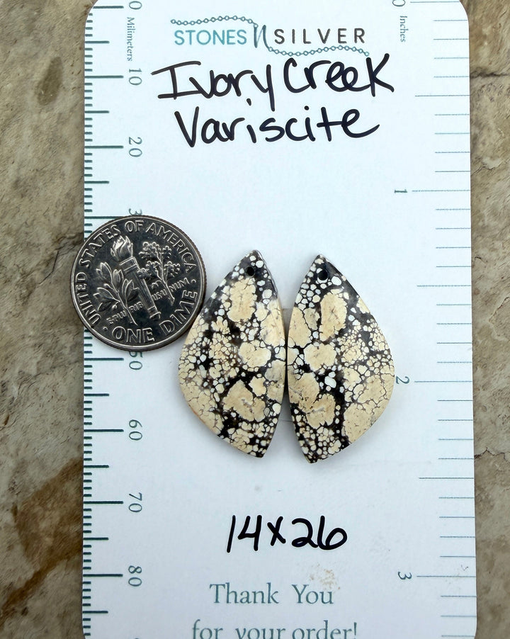 Ivory Creek Variscite (Kazakhstan) Matching Earring Slab