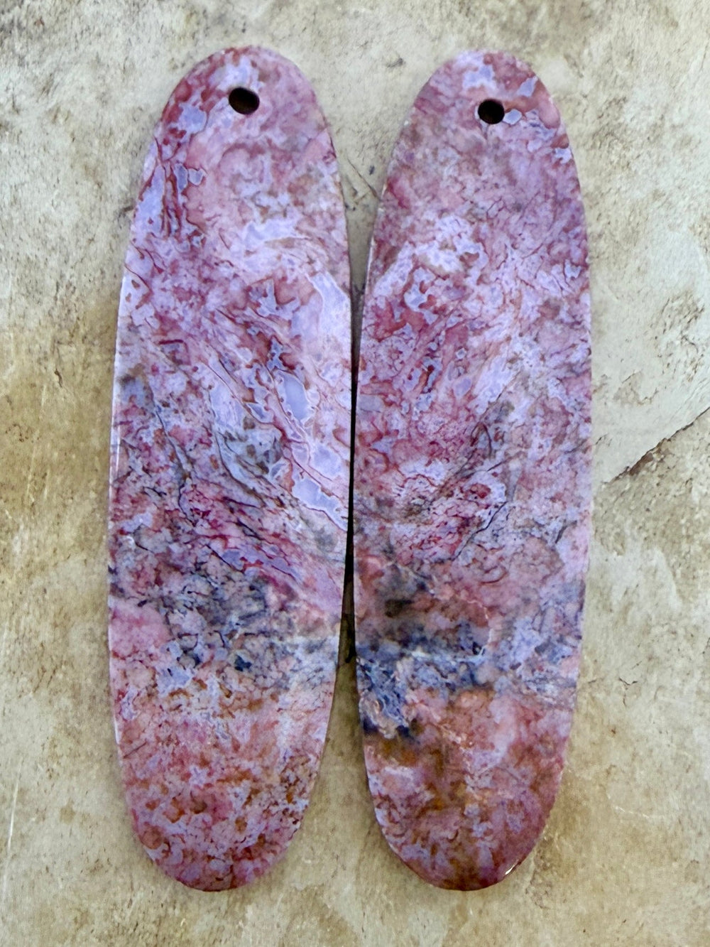 Jasperilla (Arizona) Matching Earring Slab Bead Pair