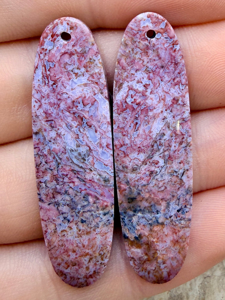 Jasperilla (Arizona) Matching Earring Slab Bead Pair