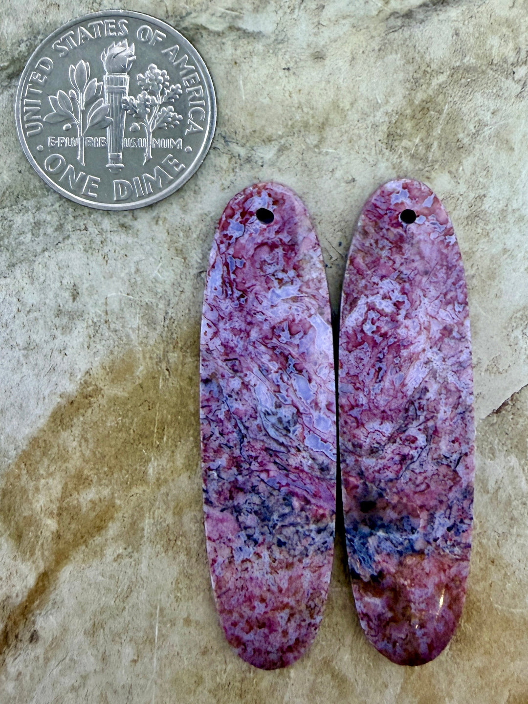 Jasperilla (Arizona) Matching Earring Slab Bead Pair