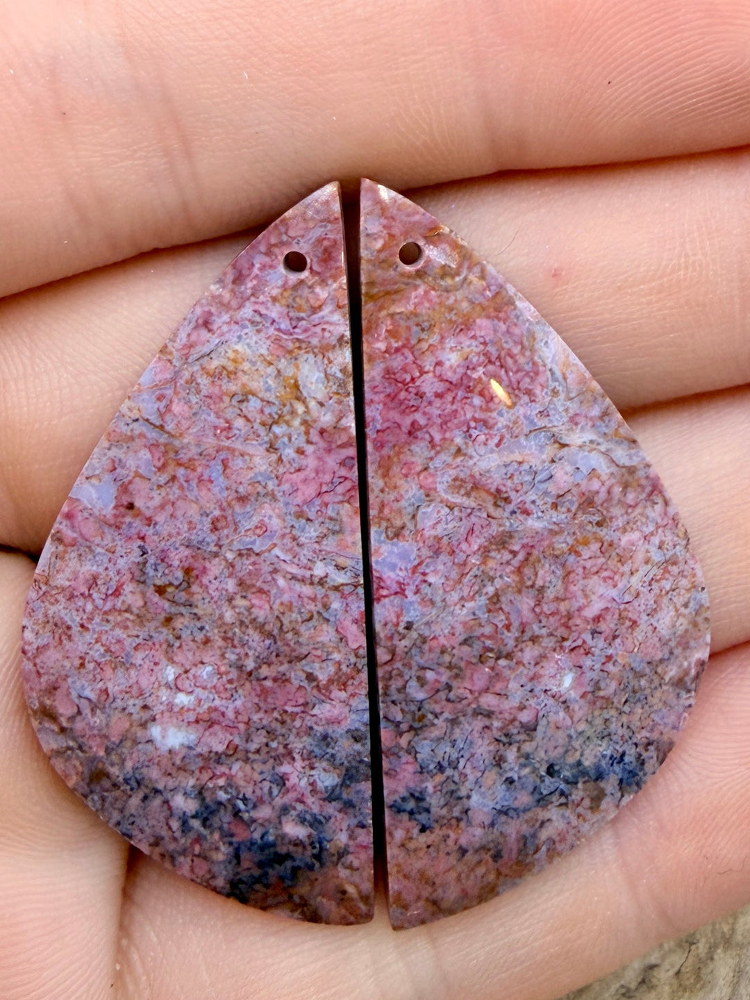 Jasperilla (Arizona) Matching Earring Slab Bead Pair