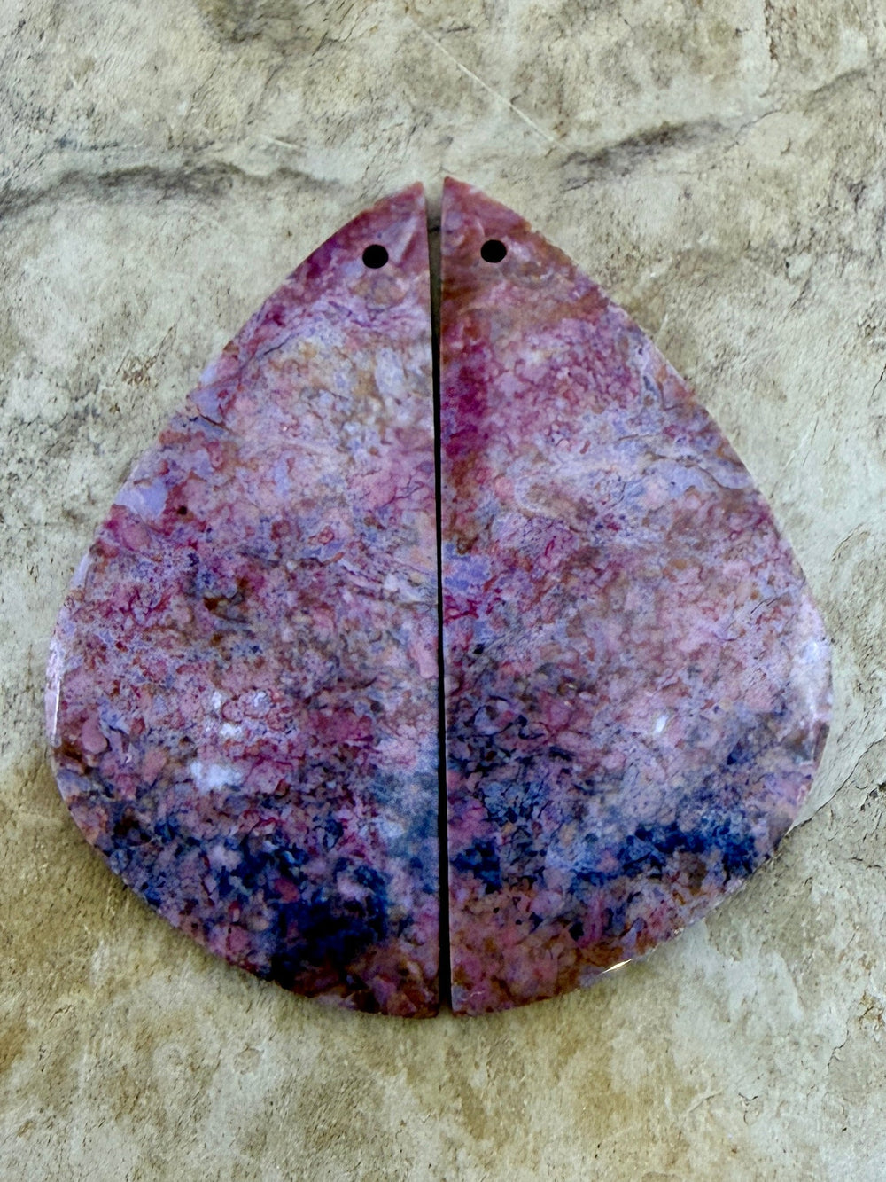 Jasperilla (Arizona) Matching Earring Slab Bead Pair