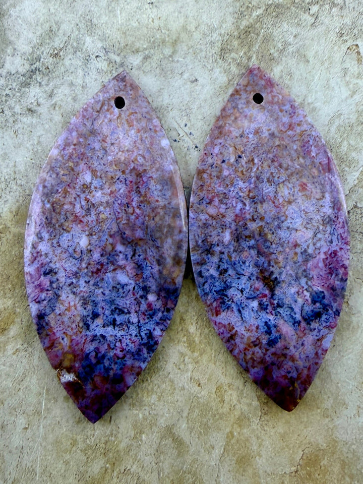 Jasperilla (Arizona) Matching Earring Slab Bead Pair