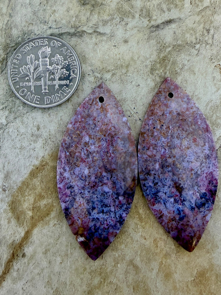 Jasperilla (Arizona) Matching Earring Slab Bead Pair