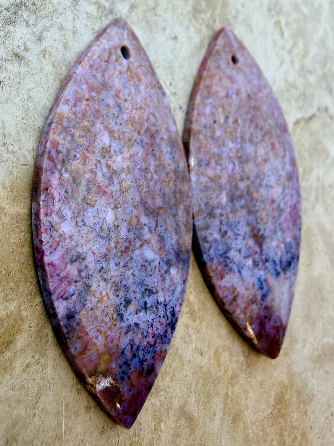 Jasperilla (Arizona) Matching Earring Slab Bead Pair