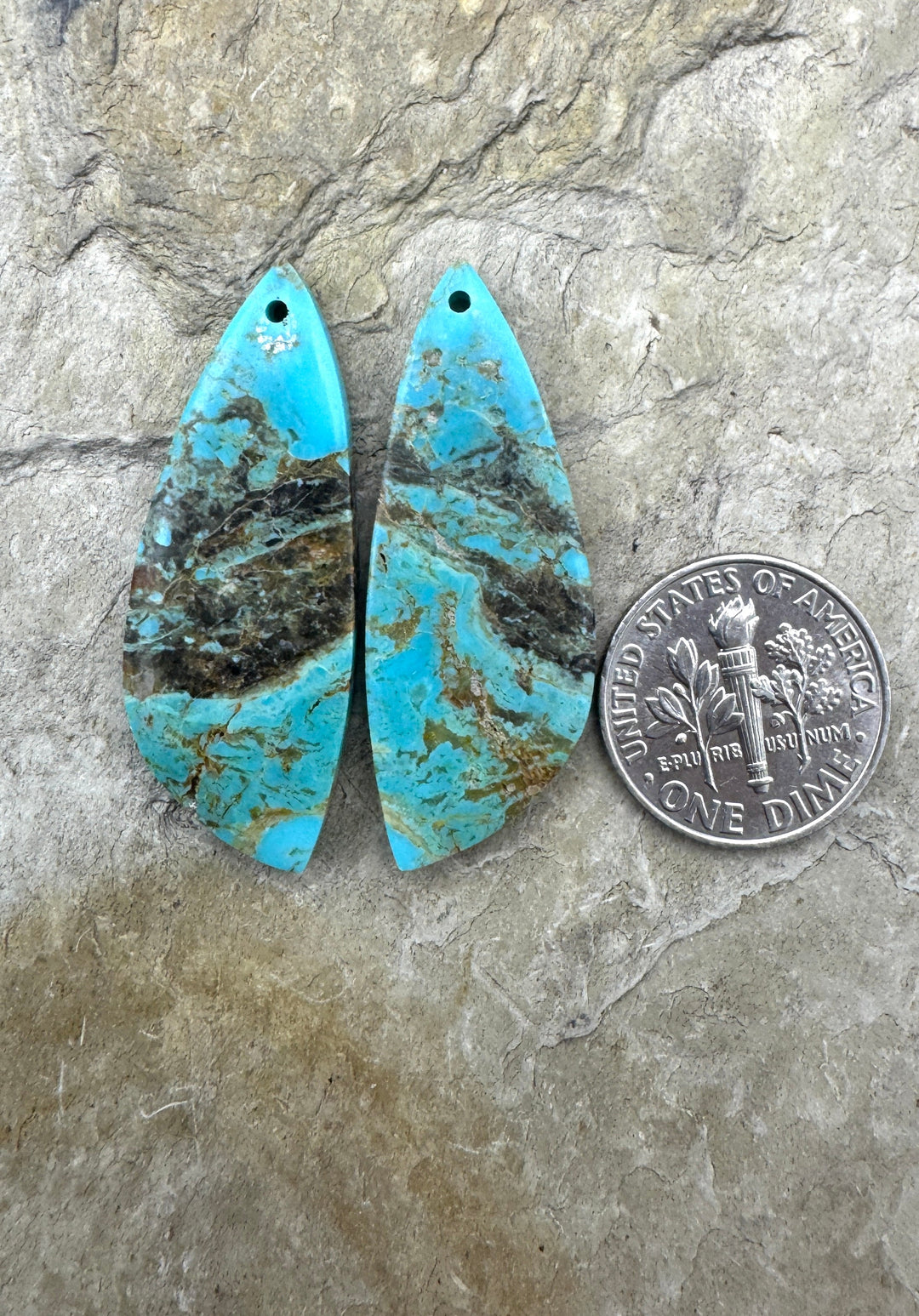 Kingman Ceremonial Turquoise (AZ) Matching Earring Slab
