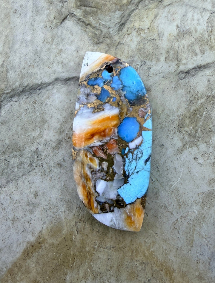Kingman Turquoise and Orange Spiny Oyster with Bronze