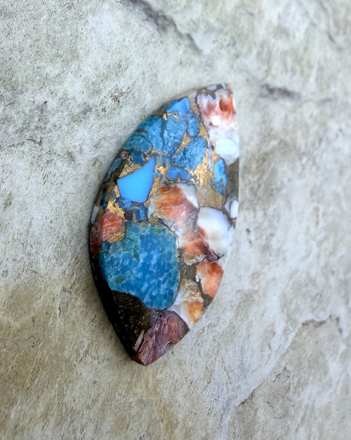 Kingman Turquoise and Orange Spiny Oyster with Bronze