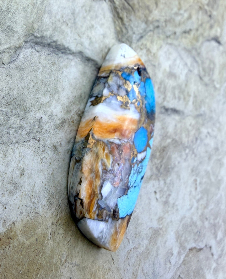 Kingman Turquoise and Orange Spiny Oyster with Bronze