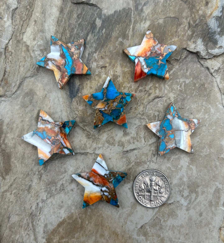 Kingman Turquoise and Orange Spiny Oyster with Bronze