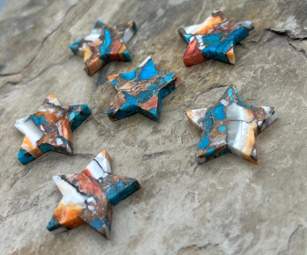 Kingman Turquoise and Orange Spiny Oyster with Bronze