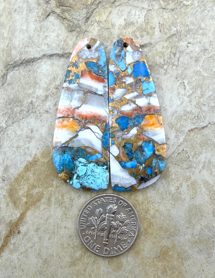 Kingman Turquoise and Orange Spiny Oyster with Bronze