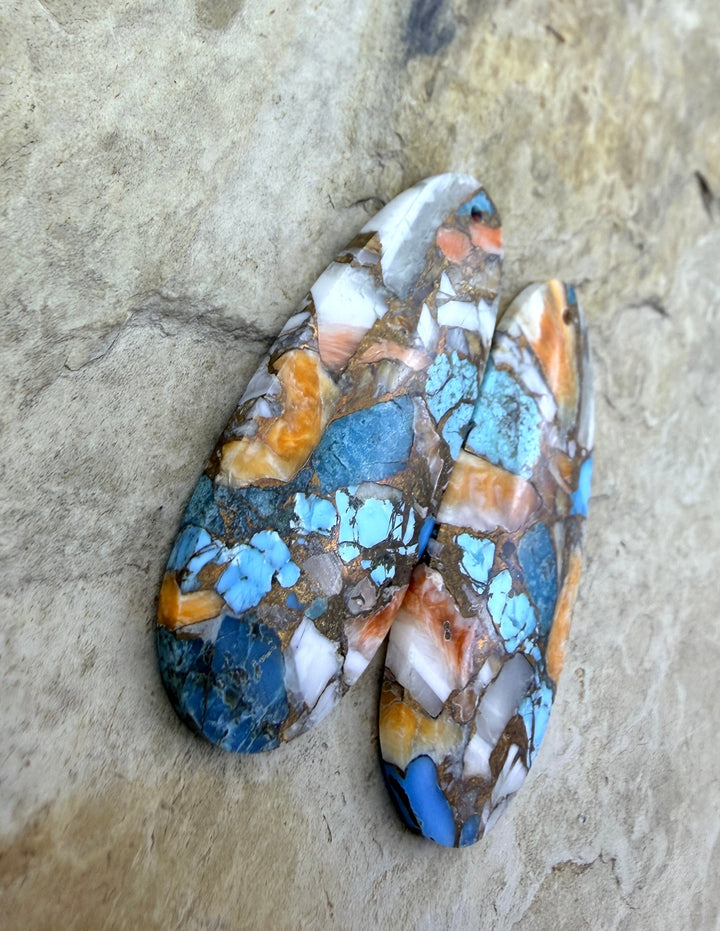 Kingman Turquoise and Orange Spiny Oyster with Bronze