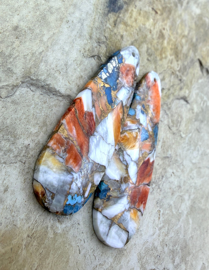 Kingman Turquoise and Orange Spiny Oyster with Bronze