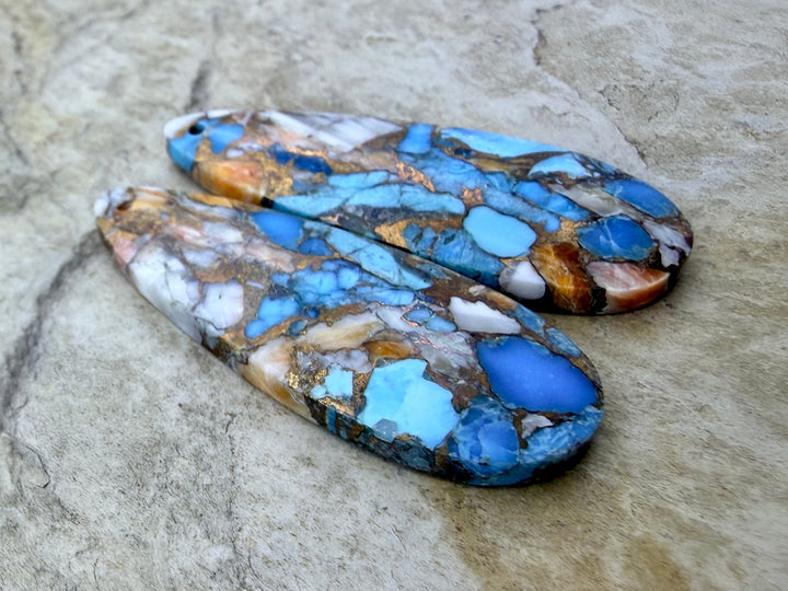 Kingman Turquoise and Orange Spiny Oyster with Bronze