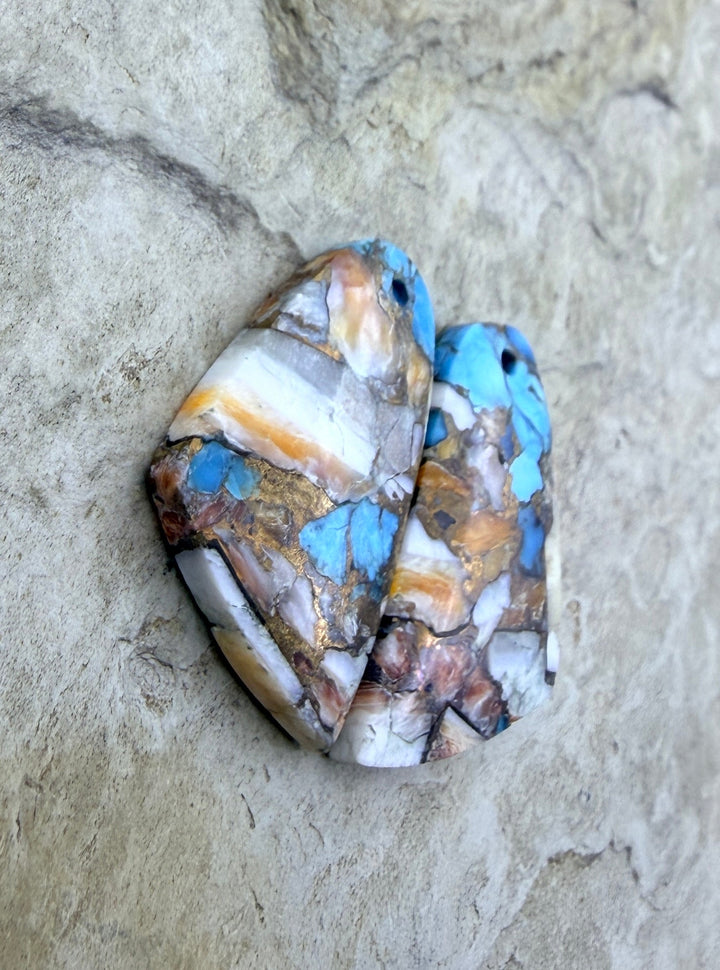 Kingman Turquoise and Orange Spiny Oyster with Bronze