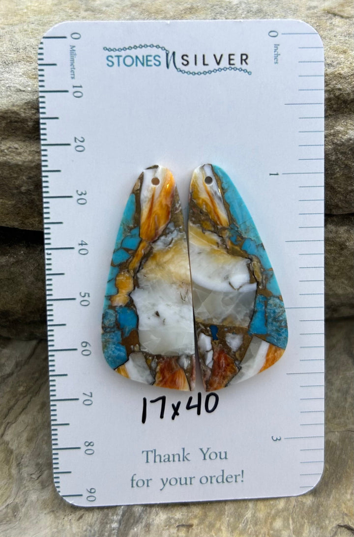 Kingman Turquoise and Orange Spiny Oyster with Bronze